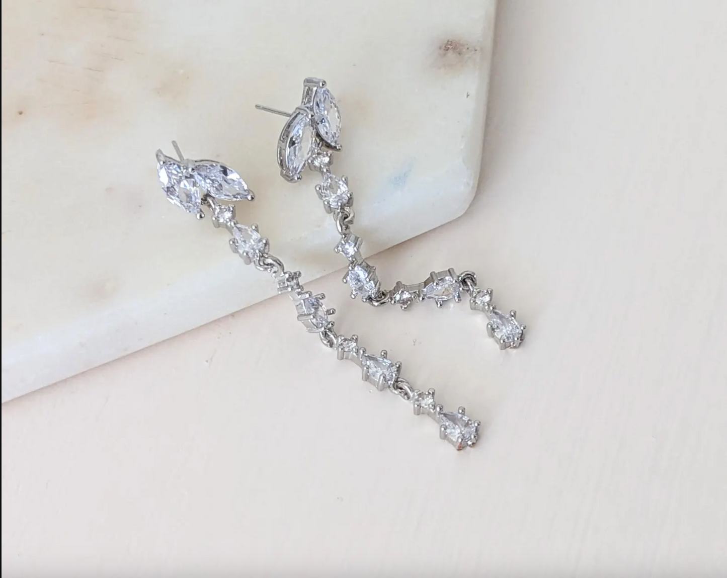 Long Cubic Zirconia Earrings Drop