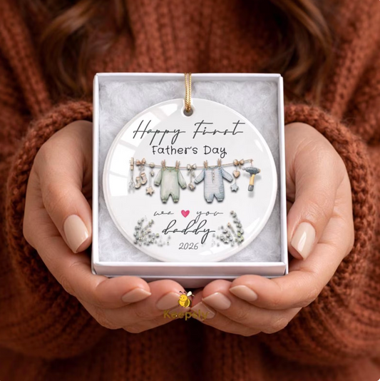 First Father's Day Twins Daddy Keepsake, New Dad Gift from Wife Baby Pregnant Announcement