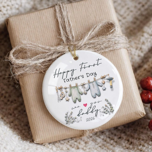First Father's Day Twins Daddy Keepsake, New Dad Gift from Wife Baby Pregnant Announcement