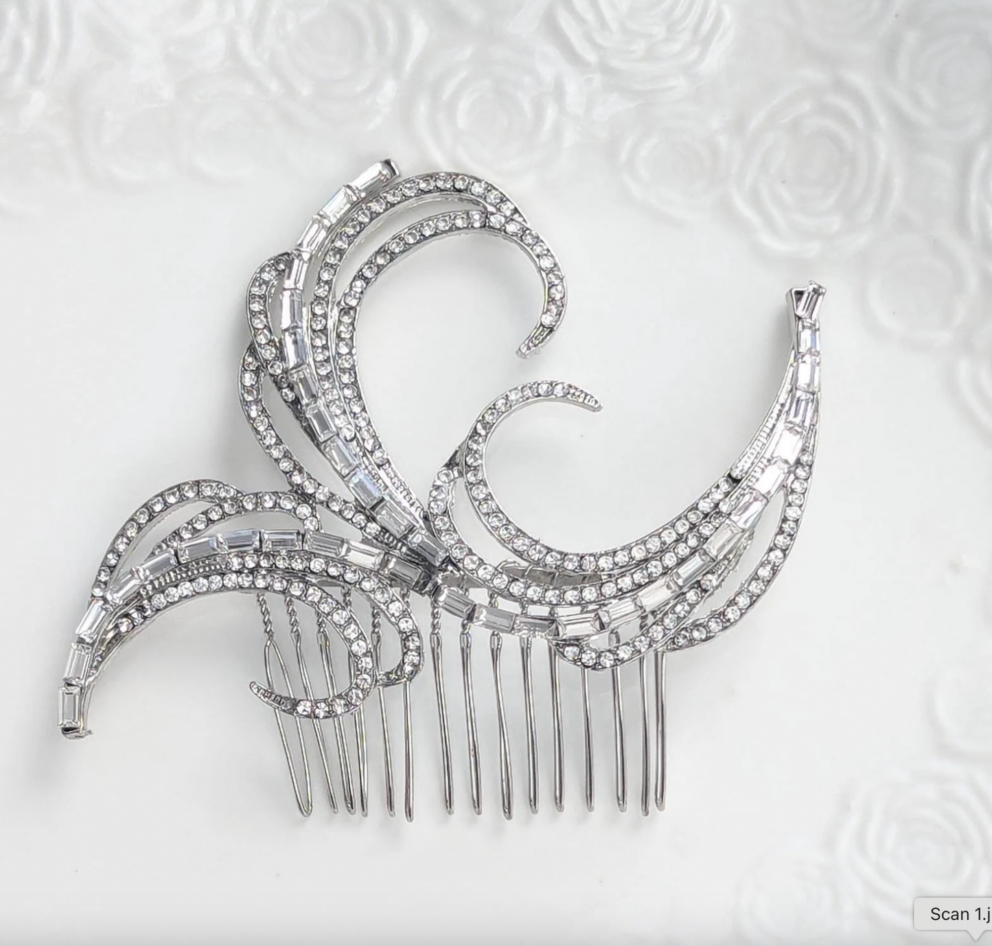 cz hair comb for bride destination weddings