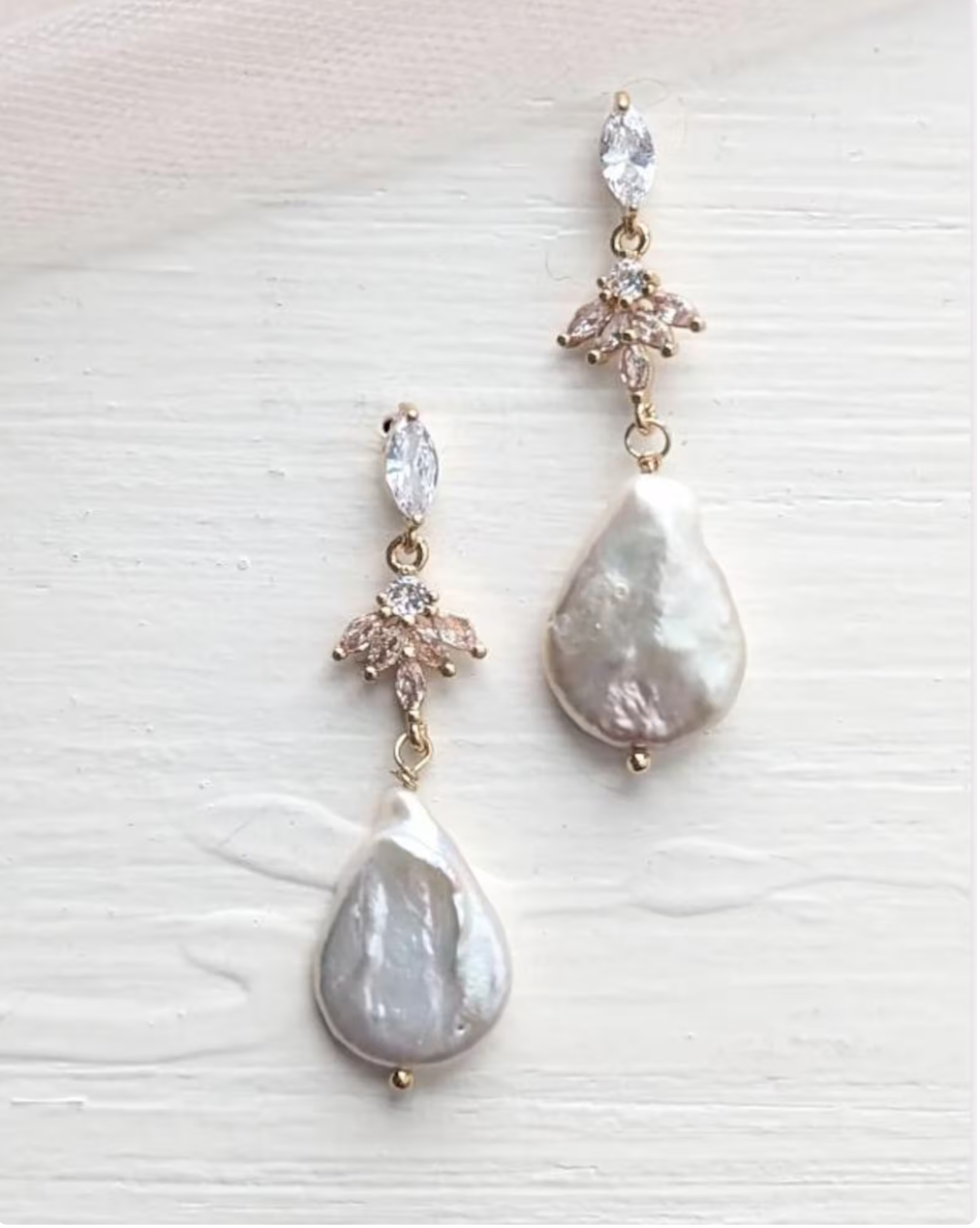 Freshwater Pearl Earrings Large Baroque Drops