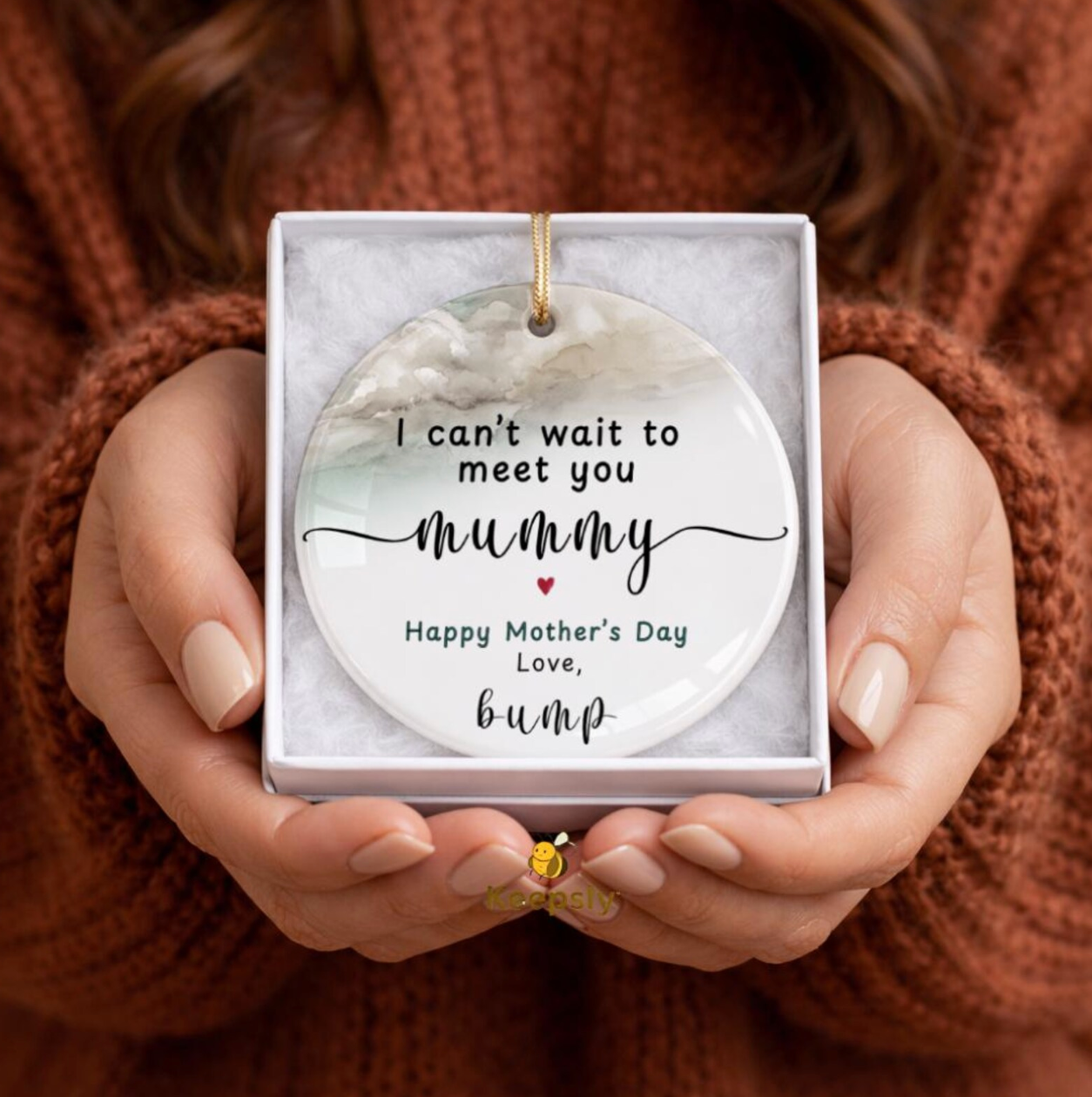 Mummy to Be Mother’s Day Ceramic Ornament, I Can’t Wait to Meet You From Bump
