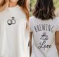 Wedding Rings Unisex Tee Brewing Love Coffee Shirt Marriage Gift Tshirt