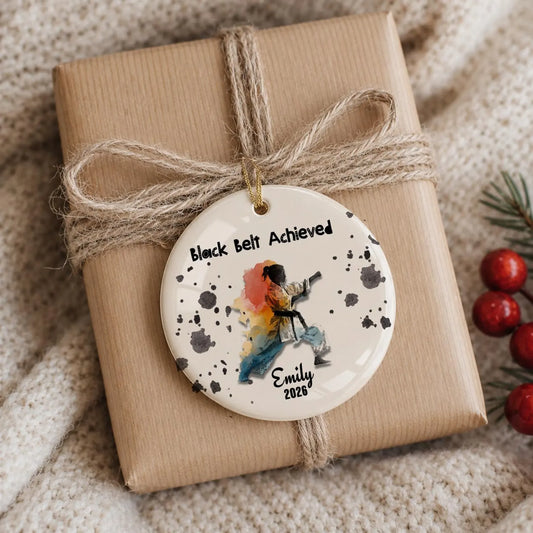 Karate Black Belt Ornament – Personalized Martial Arts Gift