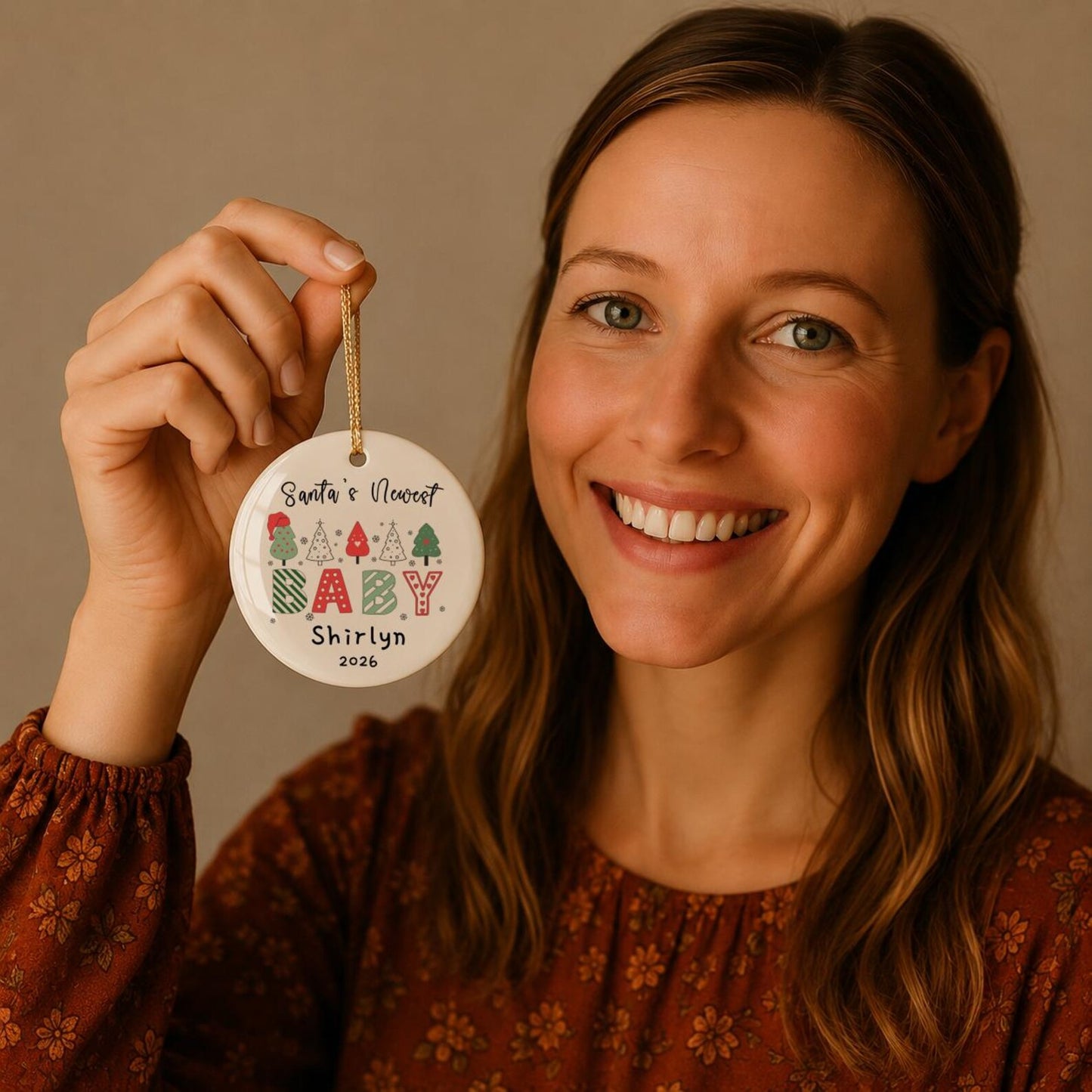 Baby First Christmas Ornament, Custom Santa's Newborn Keepsake