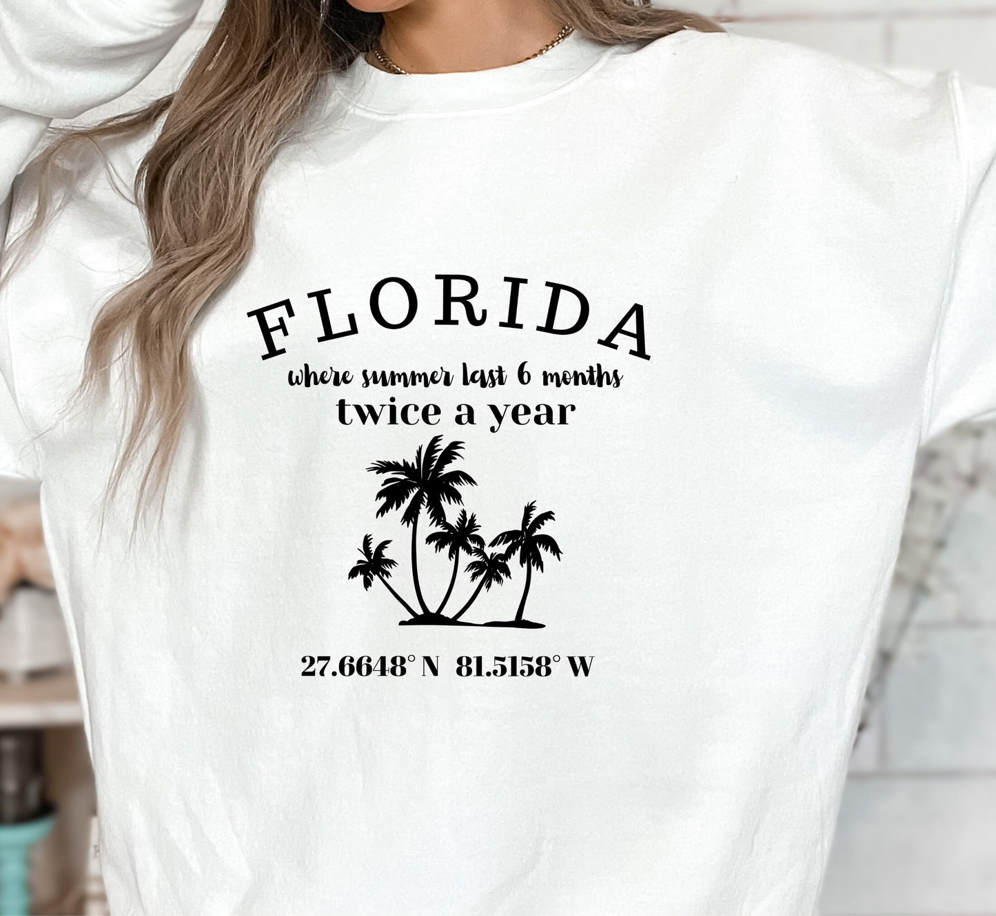 Florida Sweatshirt: Summer All Year, Unisex Long Sleeve