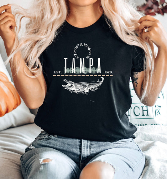 Tampa Alligator Graphic Tee: Florida Travel Shirt