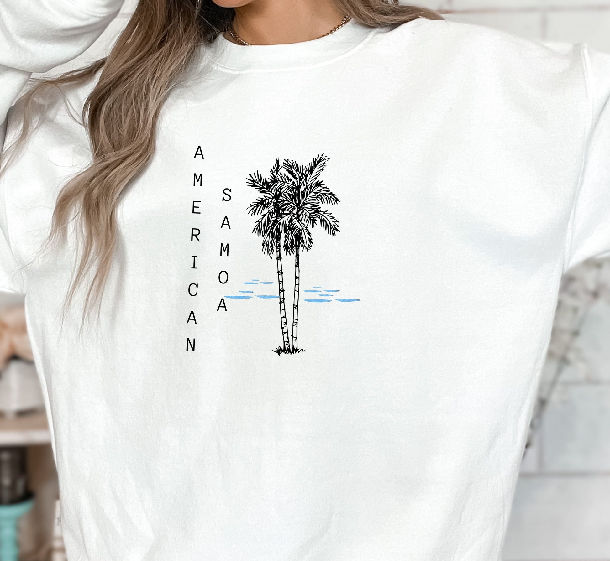 American Samoa Sweatshirt, USA National Park Crewneck Traveler Gift, Unisex Long Sleeve Comfy Cotton