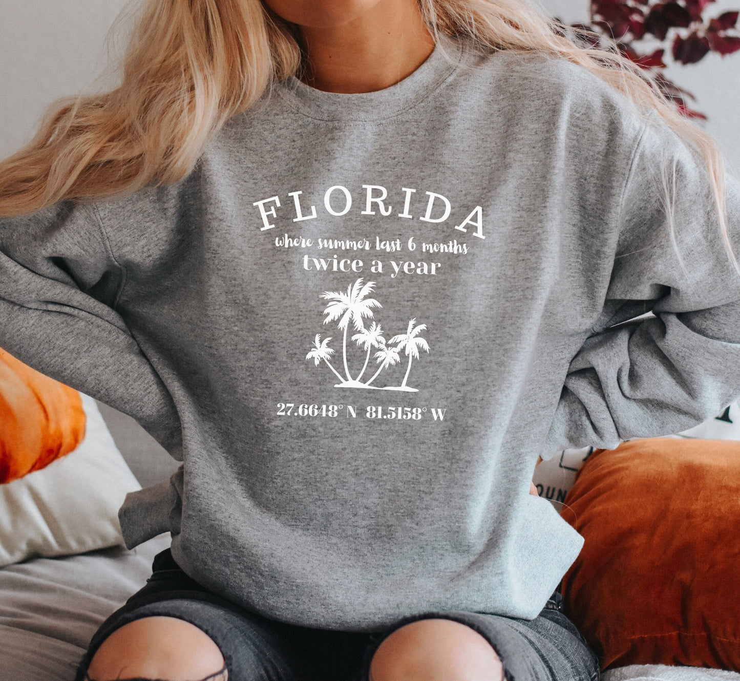 Florida Sweatshirt: Summer All Year, Unisex Long Sleeve