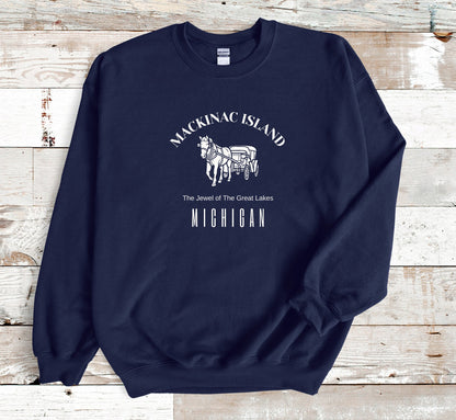 Mackinac Island Michigan Sweatshirt, Vintage Hometown Souvenir