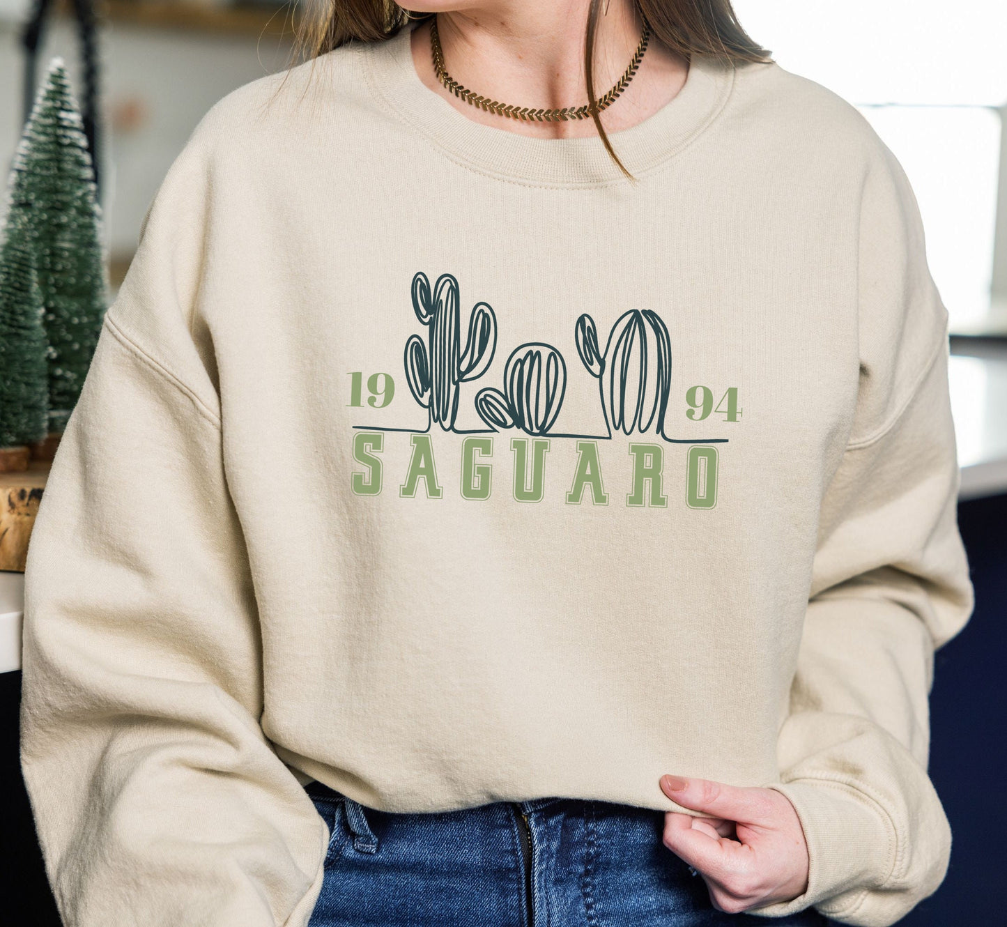 Saguaro Cactus Sweatshirt: Arozina Desert Crewneck