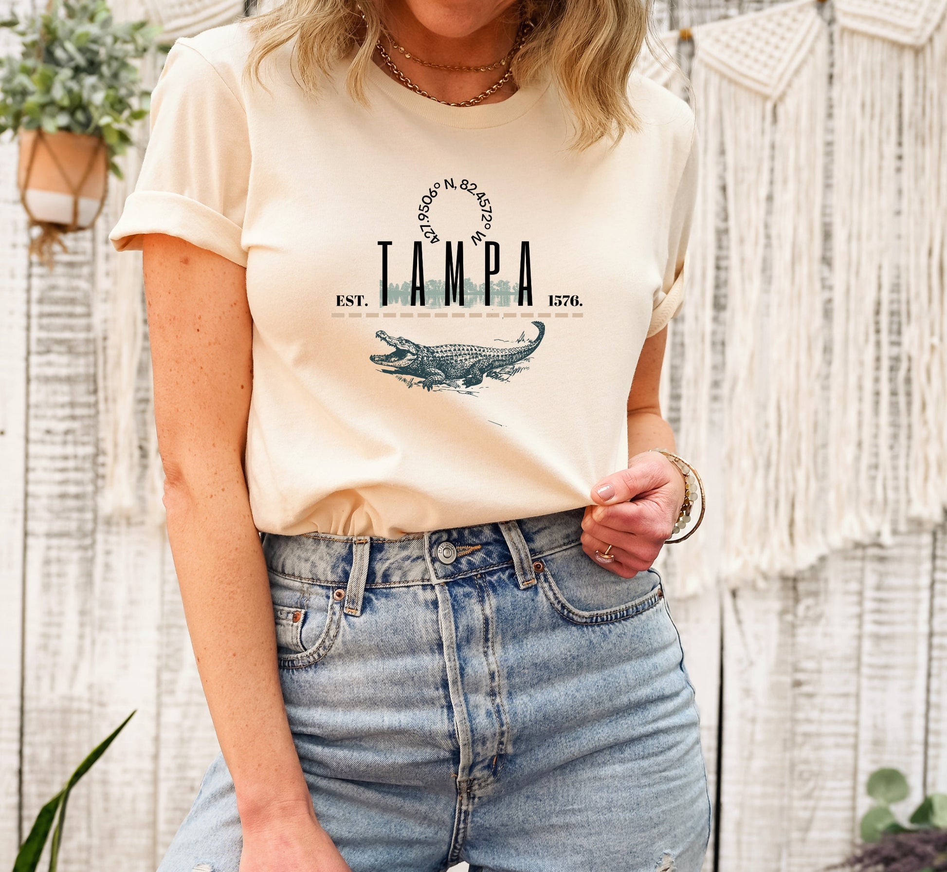 Tampa Alligator Graphic Tee: Florida Travel Shirt