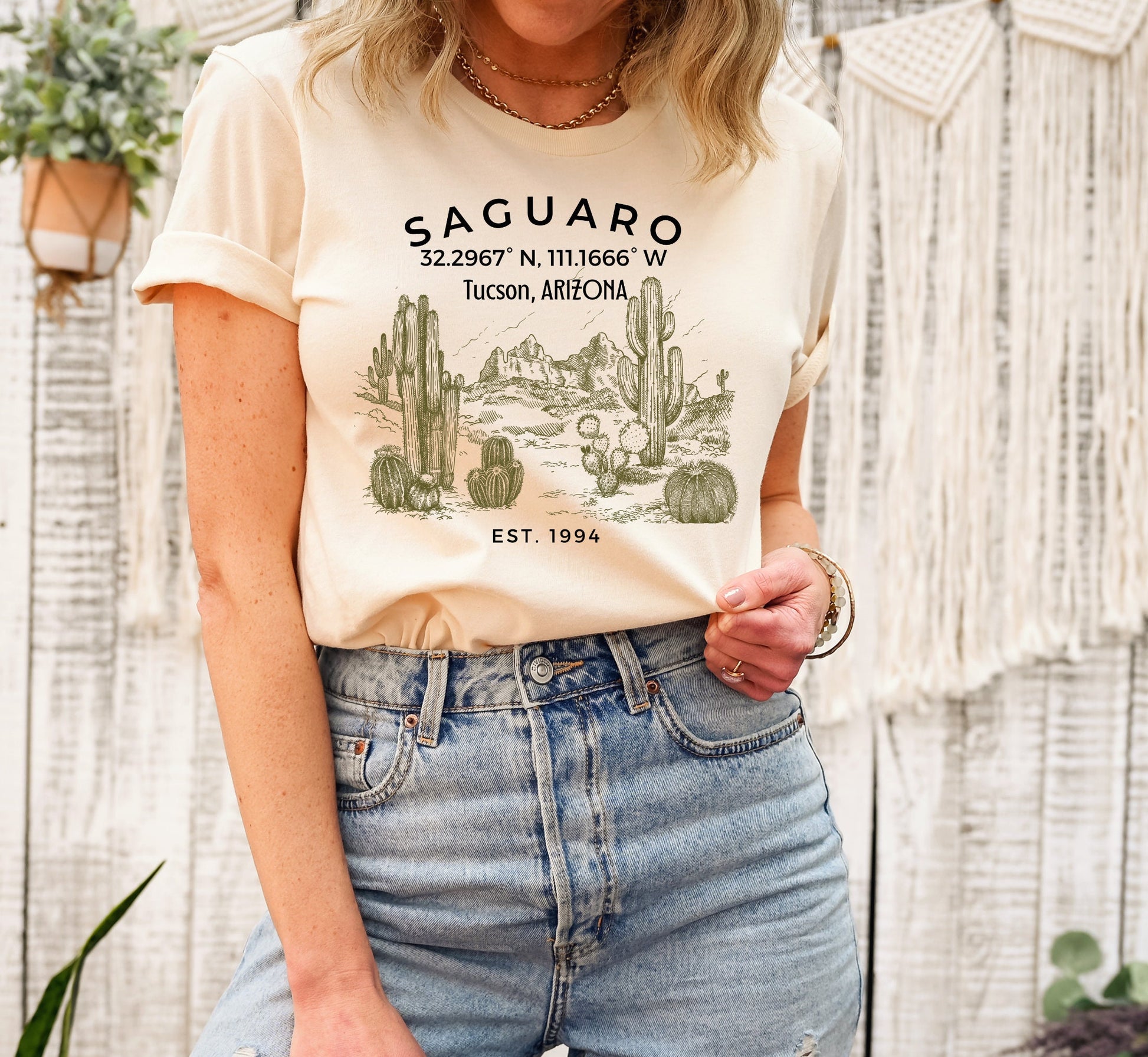 Saguaro Cactus Sweatshirt: Tucson Arizona National Park Unisex Crewneck