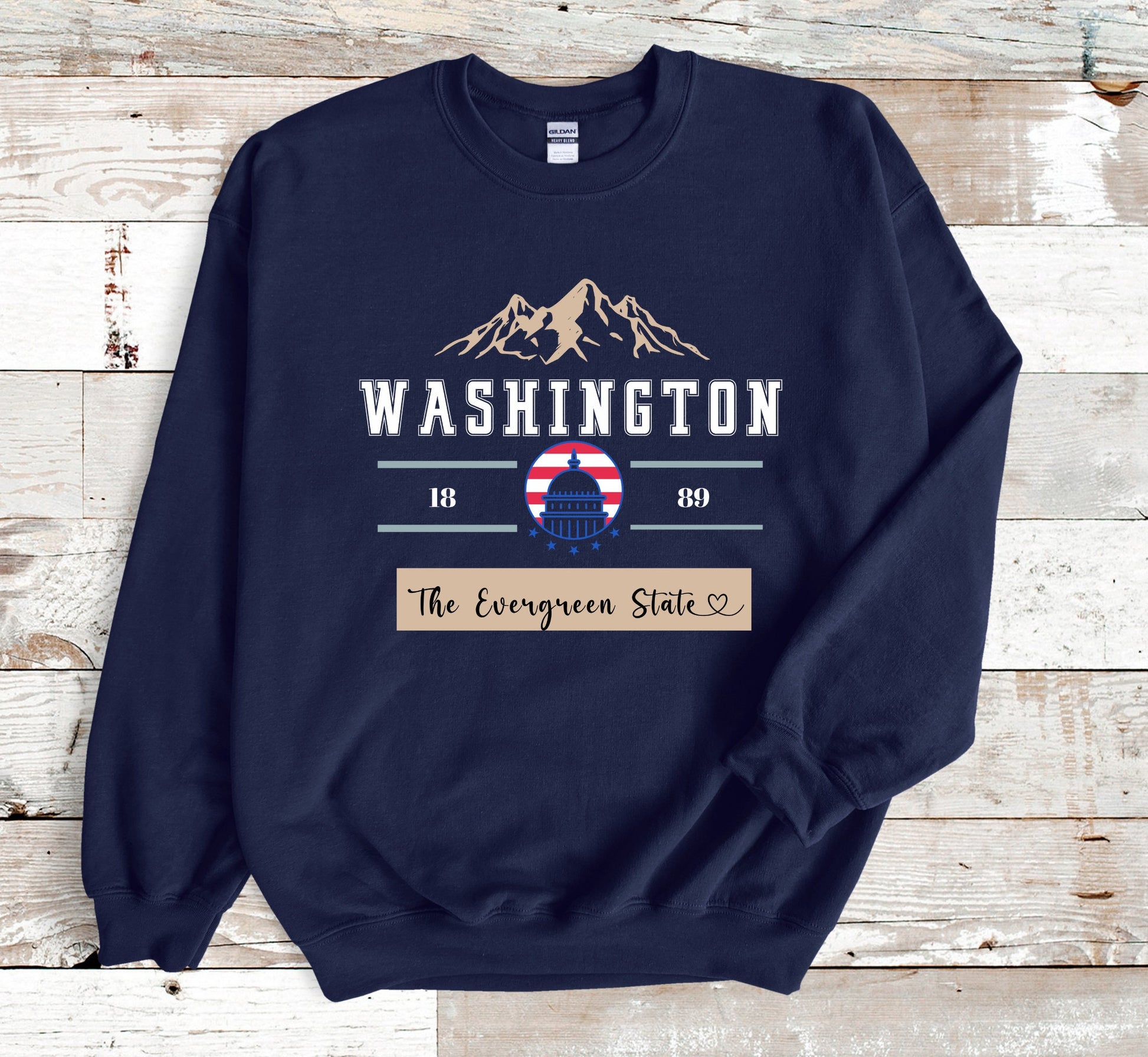 Washington State Sweatshirt: Evergreen State Traveler Gift
