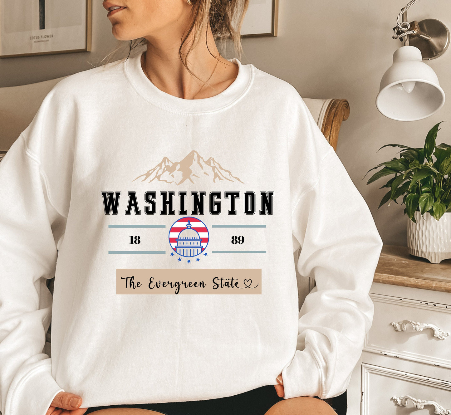 Washington State Sweatshirt: Evergreen State Traveler Gift