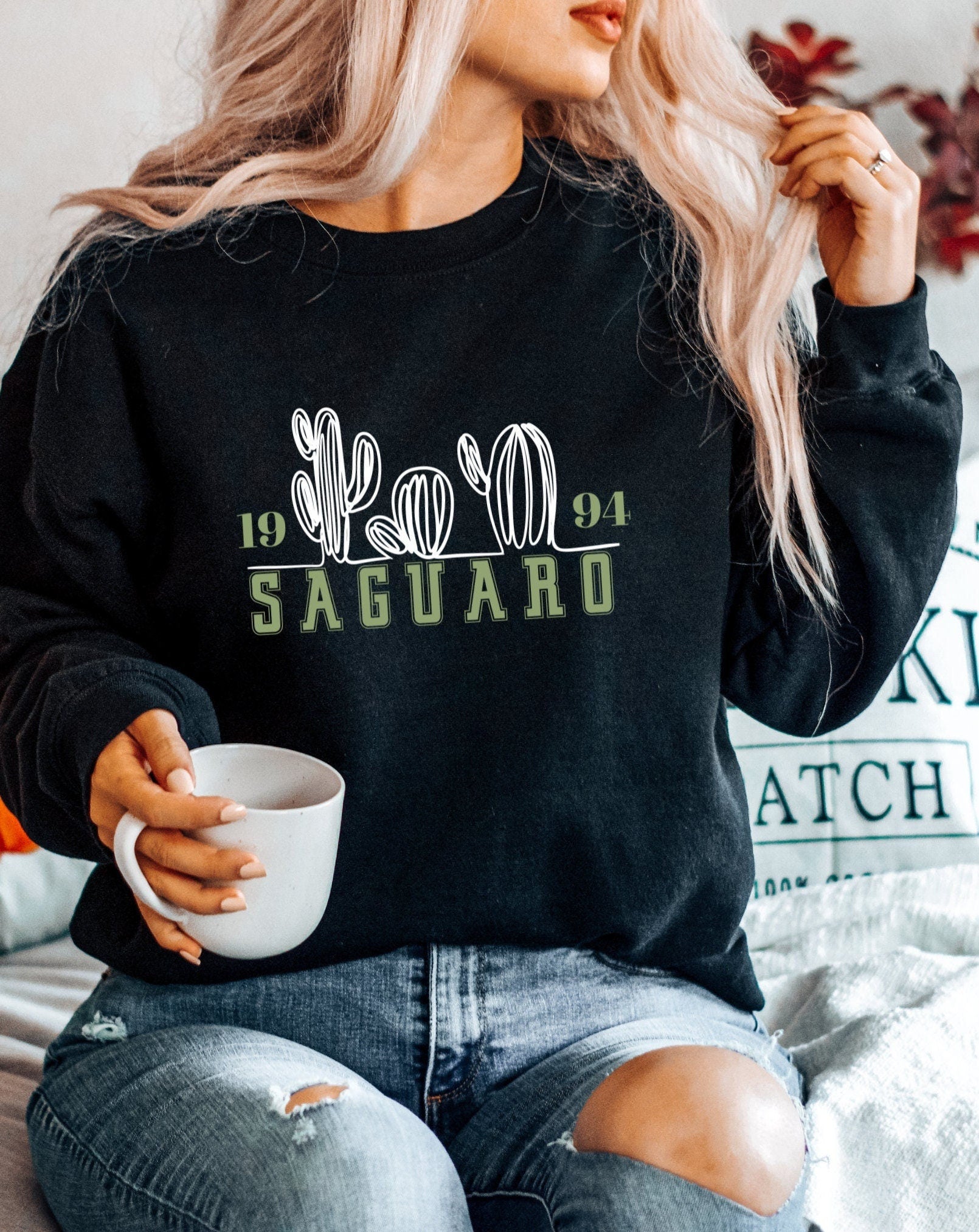 Saguaro Cactus Sweatshirt: Arozina Desert Crewneck