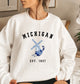 Michigan Crewneck Sweatshirt Dutch Windmill Detroit Vintage Graphic