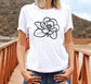Magnolia Flower T-Shirt, EarthApex Handmade Cotton Tee