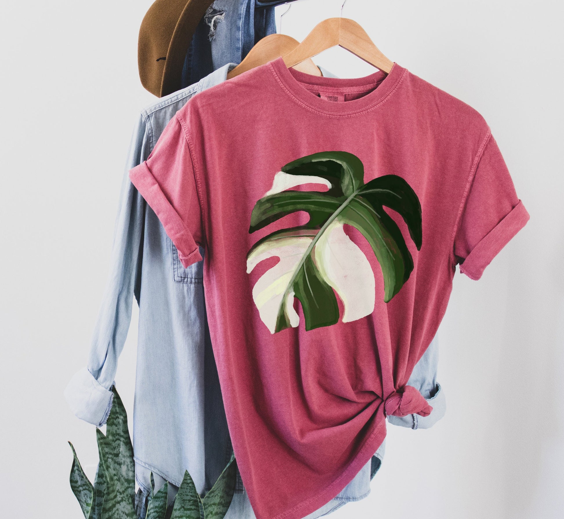 Monstera Leaf Shirt: Comfort Colors Plant Lover Tee
