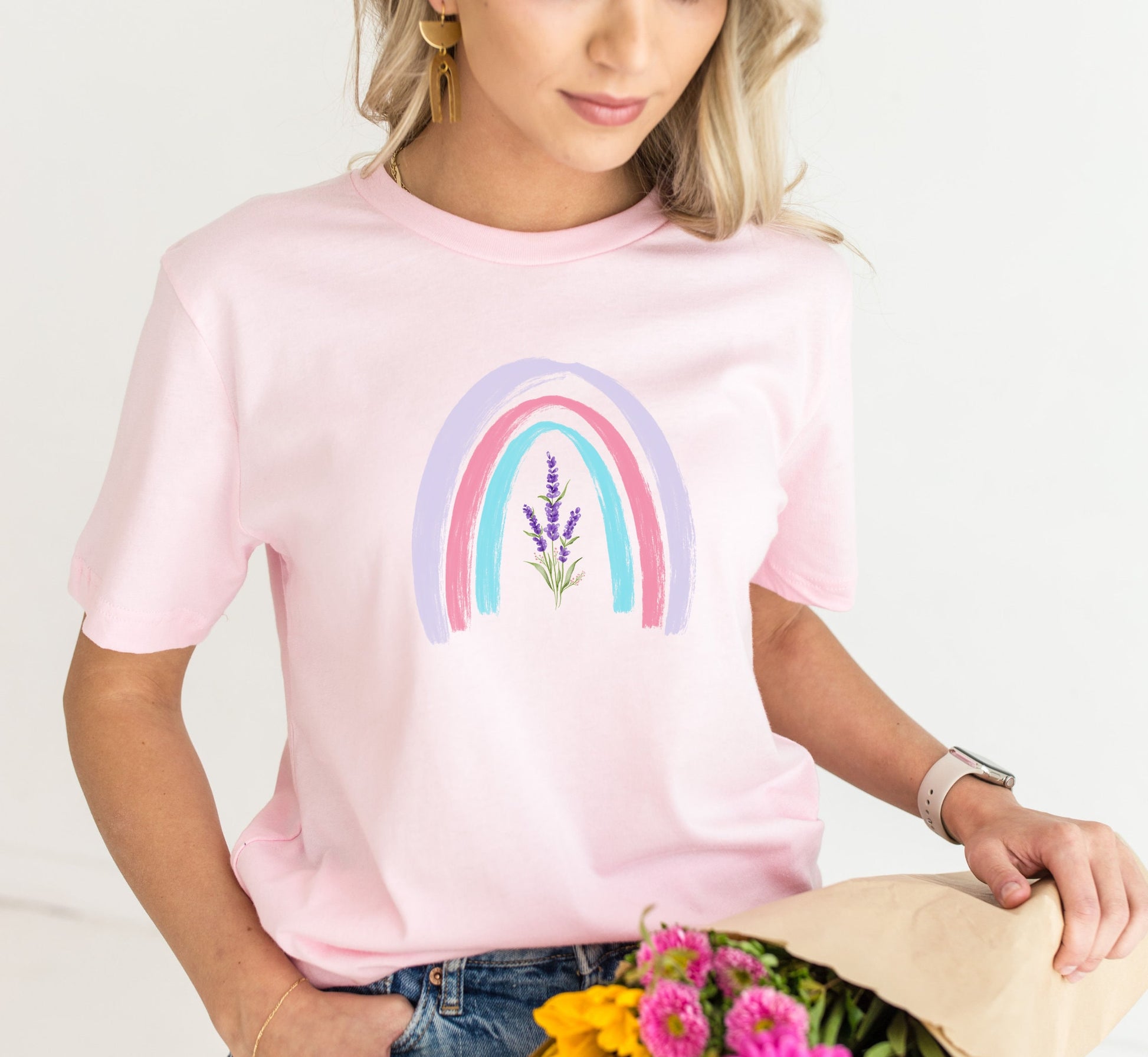 Magnolia Flower T-Shirt, EarthApex Handmade Cotton Tee