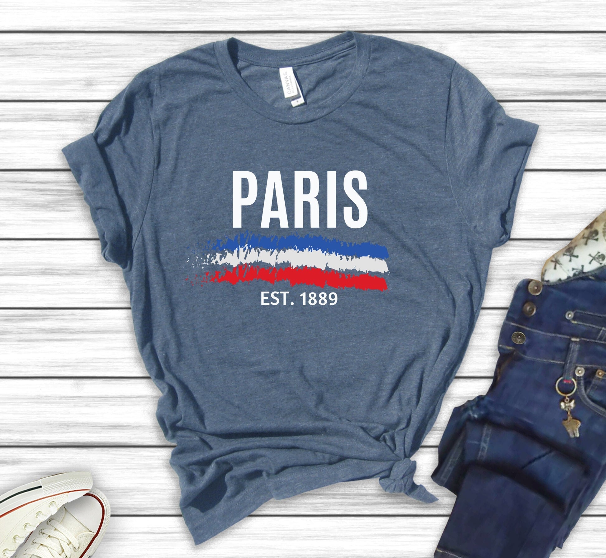 Paris Eiffel Tower T-Shirt: Handmade Cotton Blend Souvenir Tee