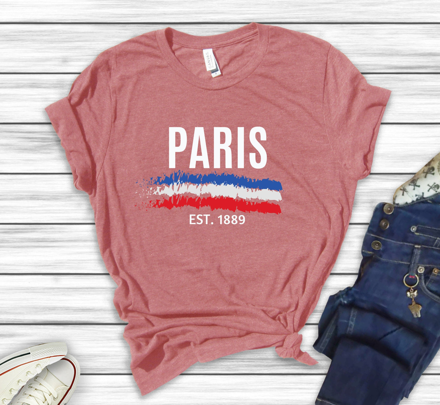 Paris Eiffel Tower T-Shirt: Handmade Cotton Blend Souvenir Tee