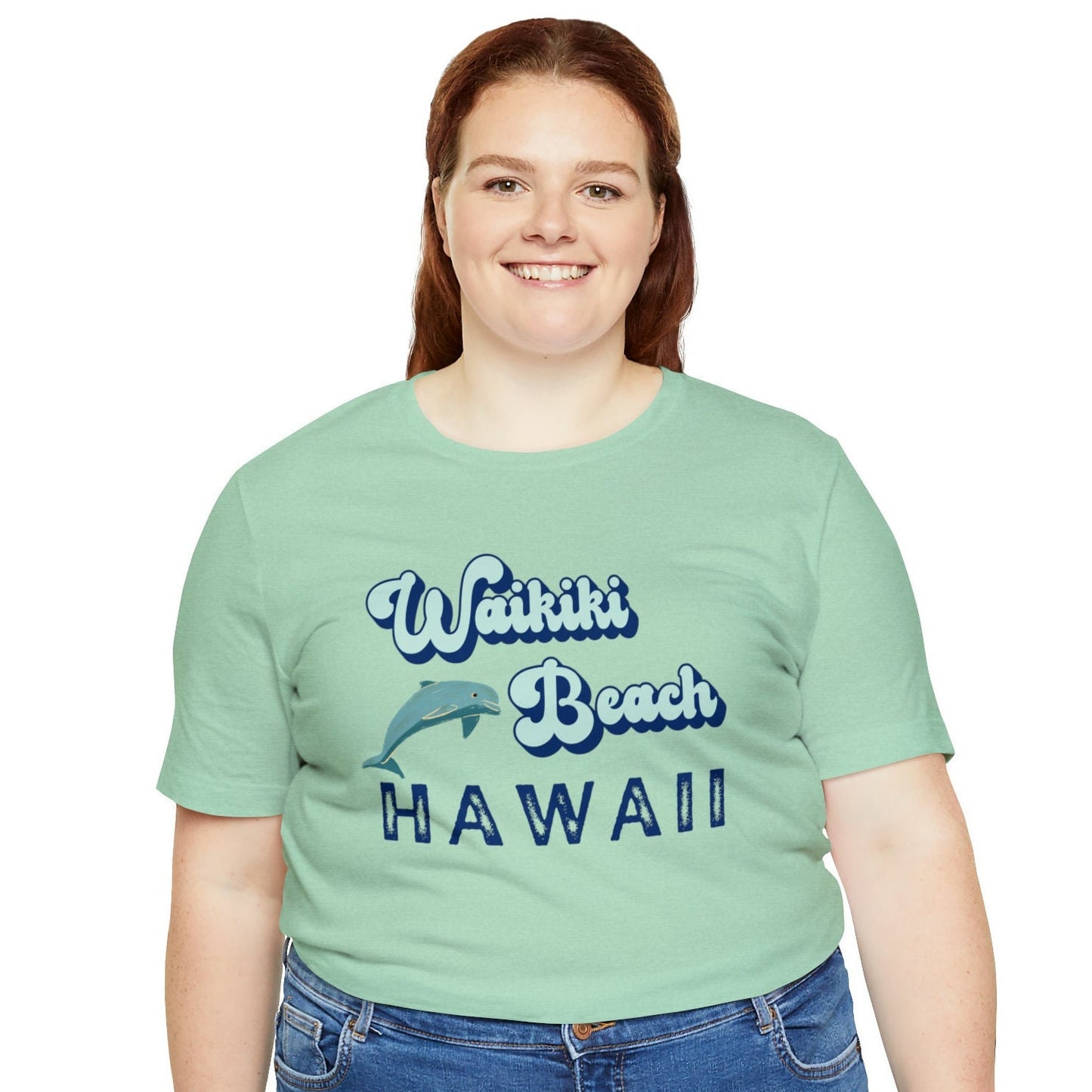 Waikiki Waves Hawaiian Shirt Tropical TShirt, Dolphin Summer Trends
