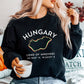 Hungary Sweatshirt, Land of Magyars, Traveler Gift Coordinates, Unisex Budapest Sweater