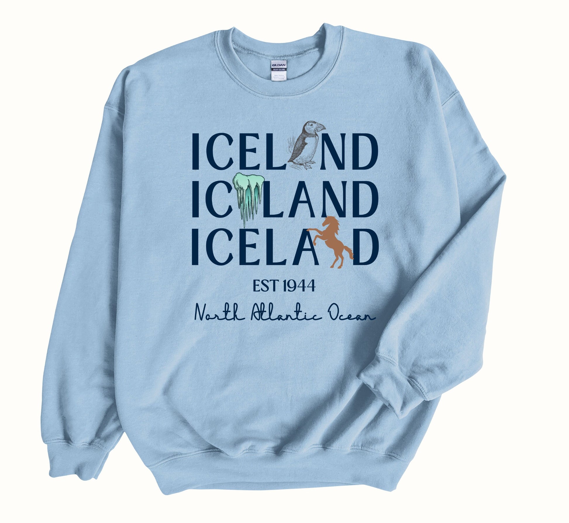 Iceland Sweatshirt, Nothern Europe Crewneck, Unisex Vacation Apparel