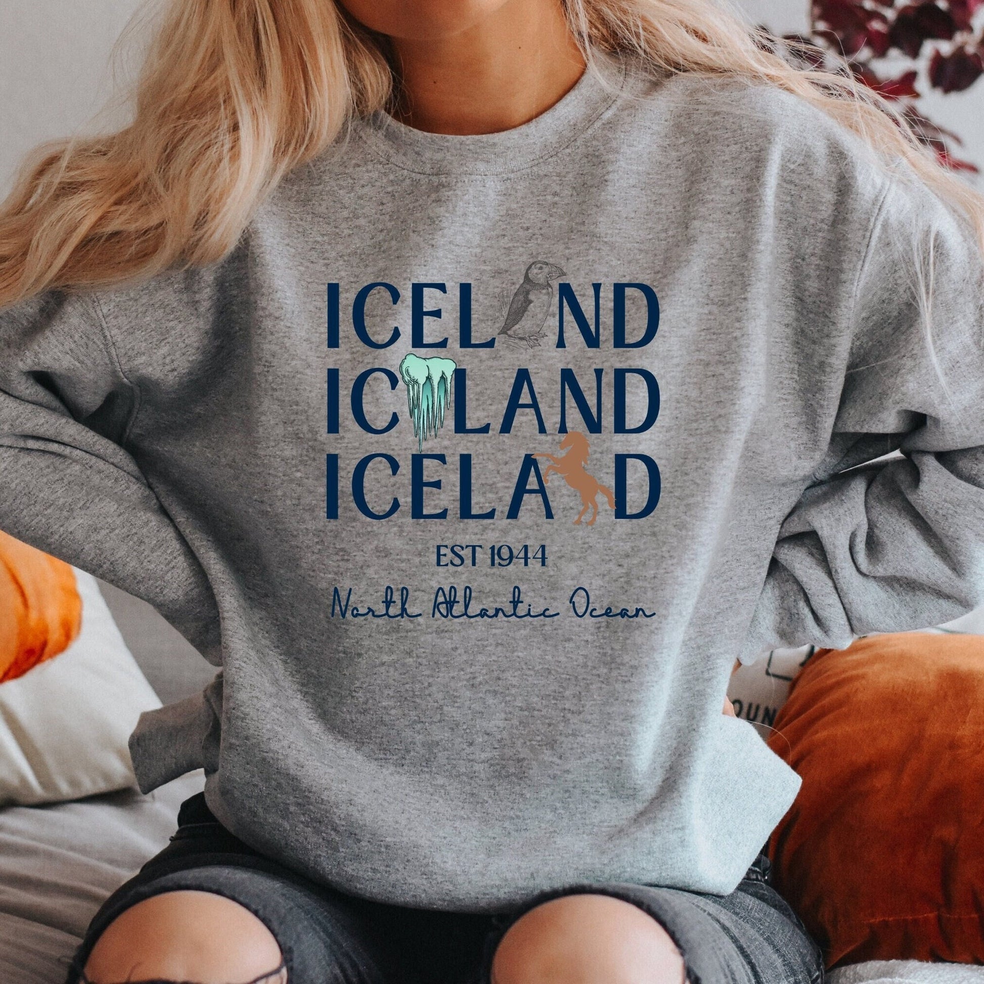 Iceland Sweatshirt, Nothern Europe Crewneck, Unisex Vacation Apparel