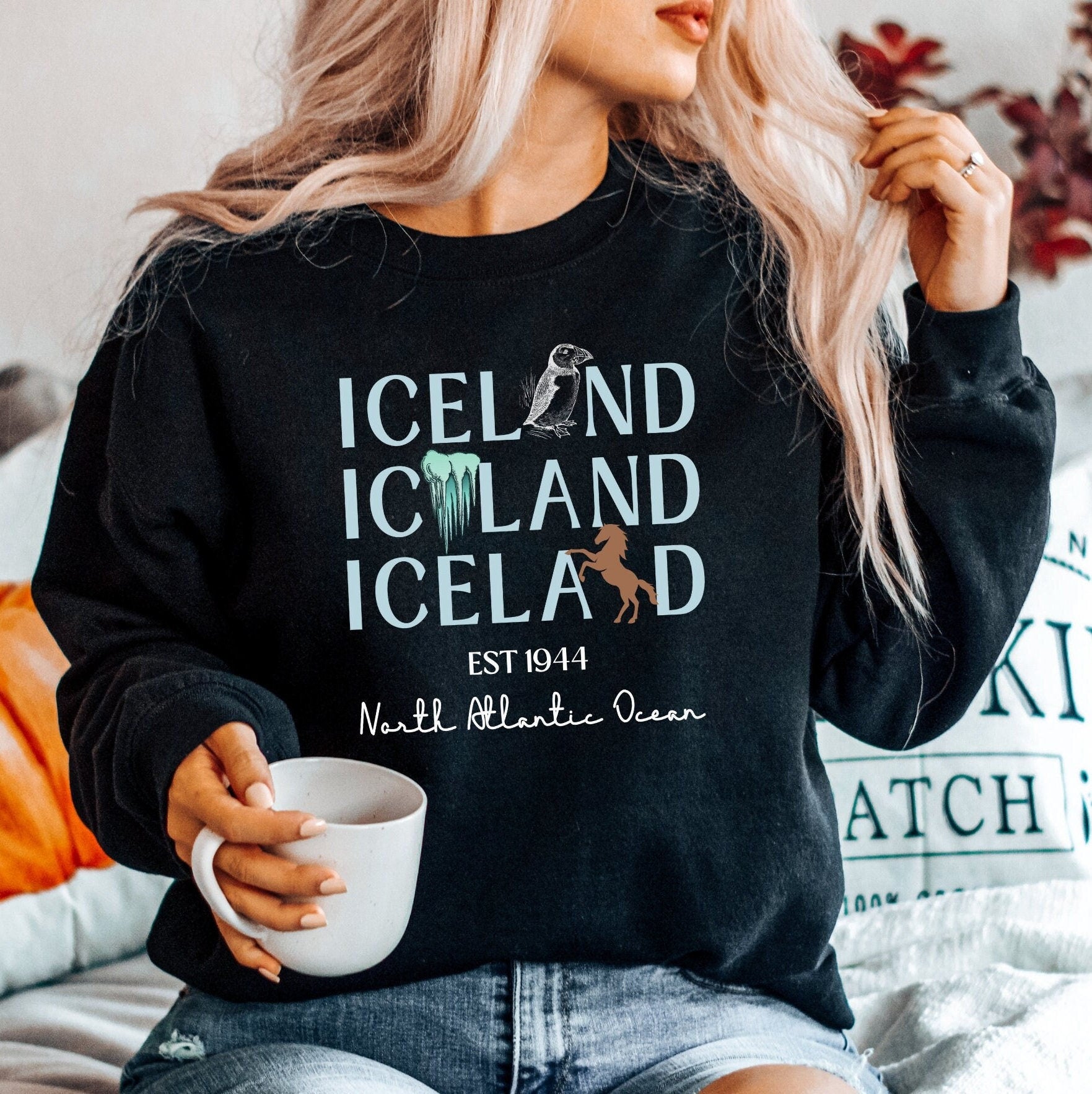 Iceland Sweatshirt, Nothern Europe Crewneck, Unisex Vacation Apparel