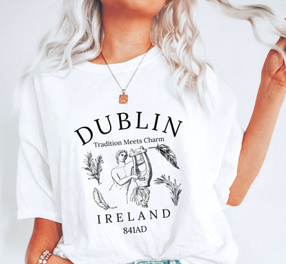Retro Dublin T-Shirt: Ancient Graphic Unisex Tee, Comfort Colors