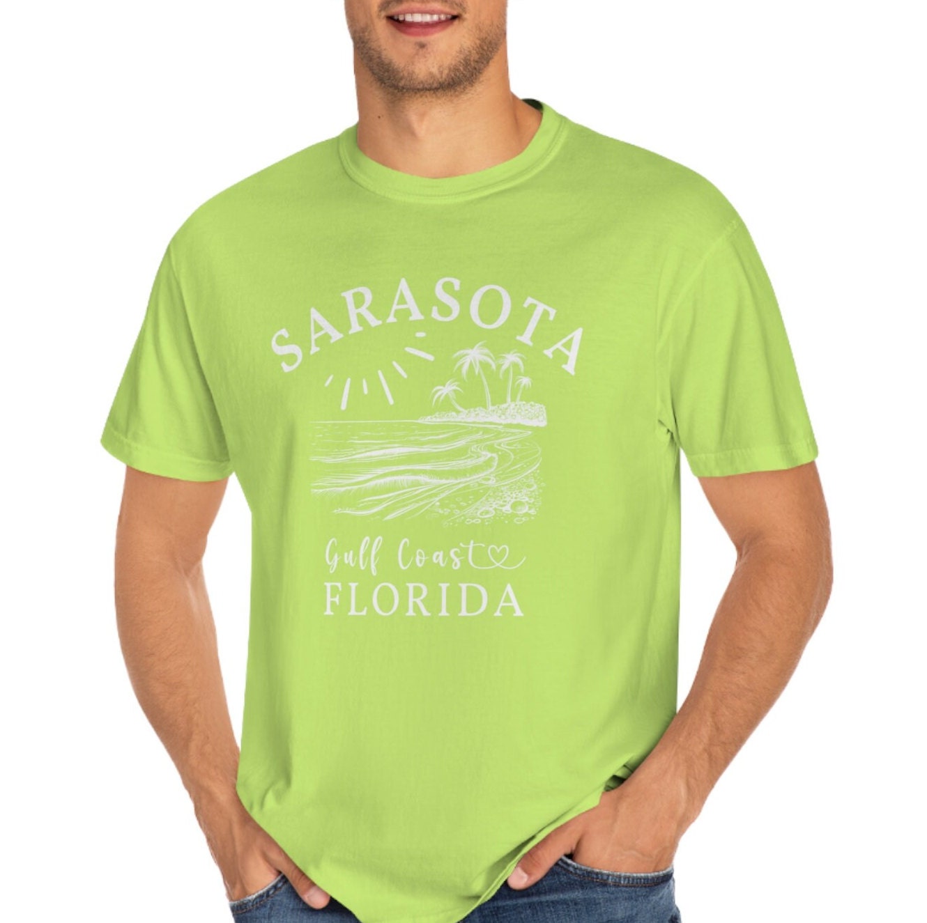 Sarasota Florida Shirt: Gulf Coast Beach Graphic, Comfort Colors Tee
