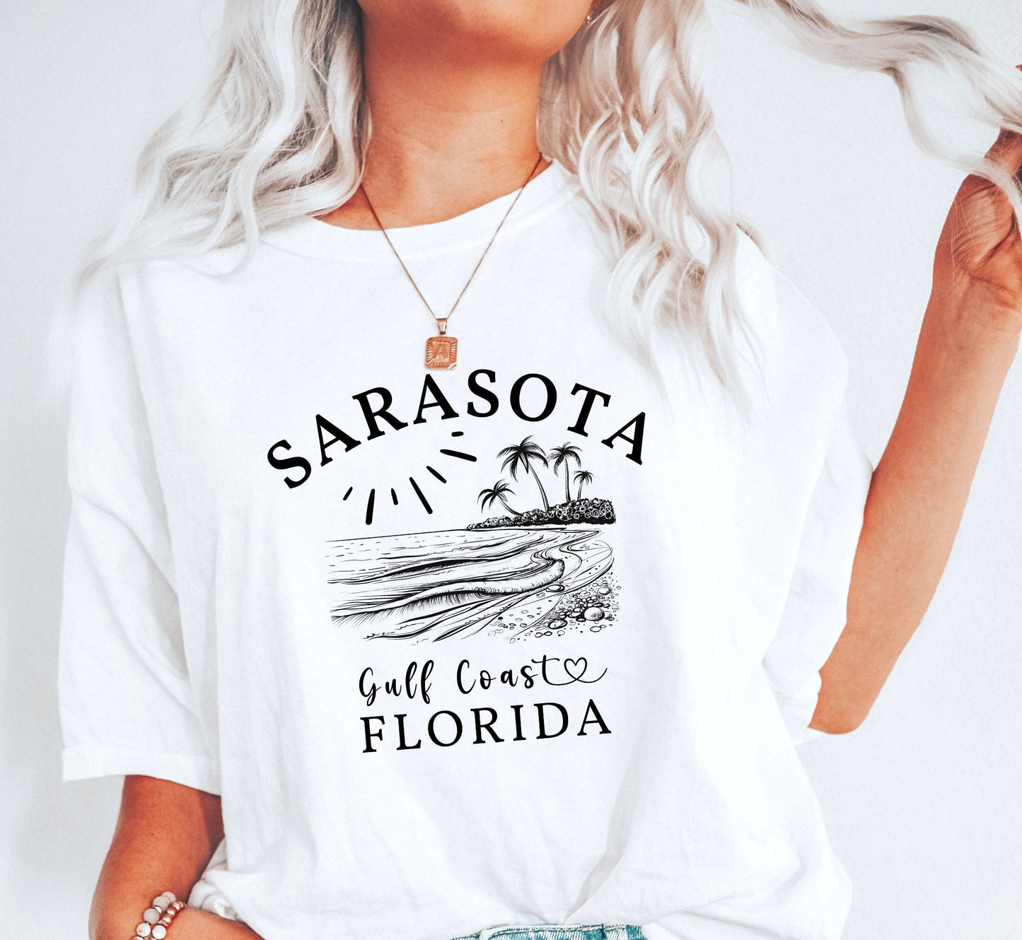 Sarasota Florida Shirt: Gulf Coast Beach Graphic, Comfort Colors Tee