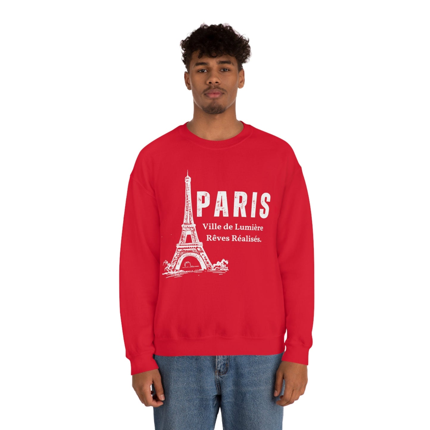 Paris Sweatshirt, Eiffel Tower Crewneck France Pullover, Unisex Sizing Plus Size