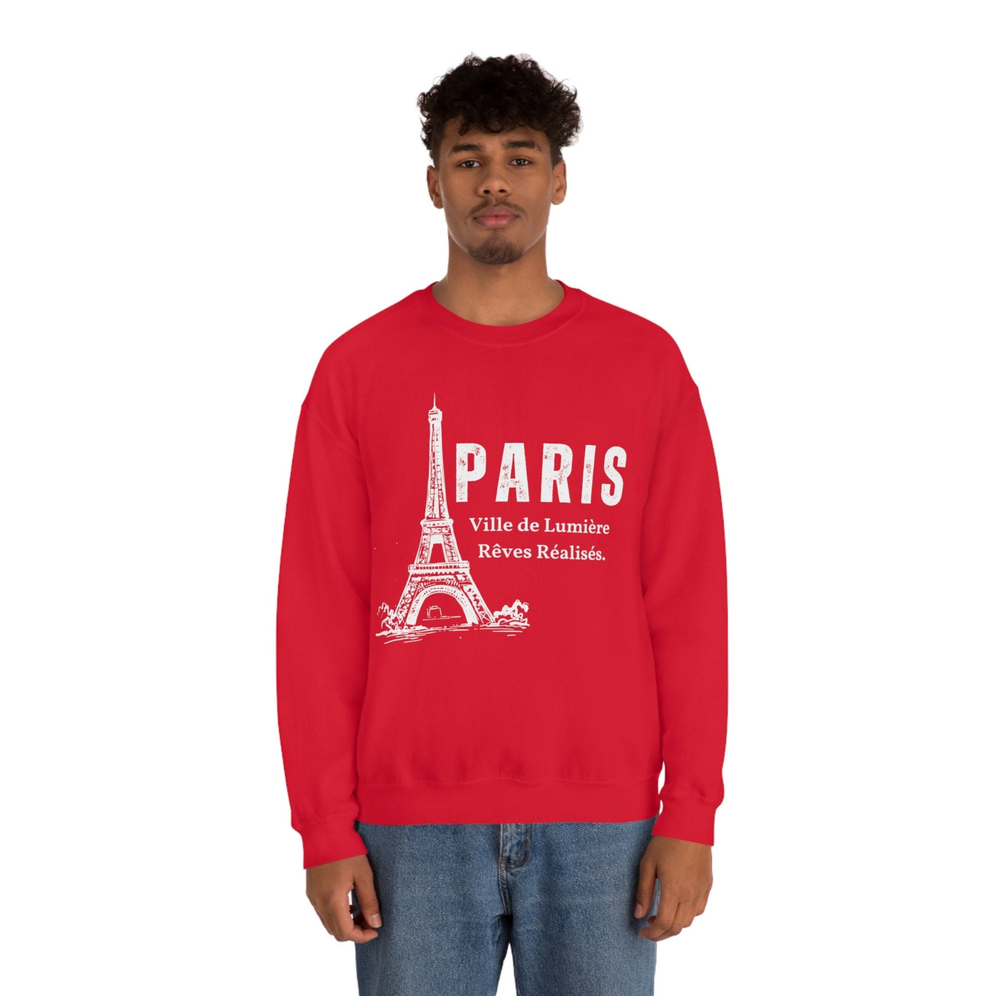 Paris Sweatshirt, Eiffel Tower Crewneck France Pullover, Unisex Sizing Plus Size