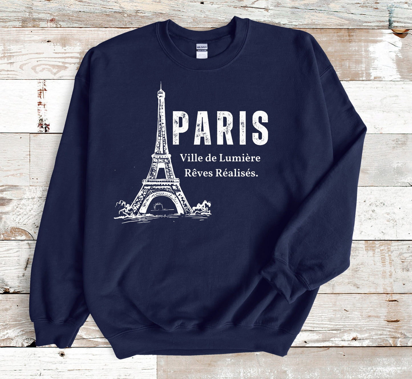 Paris Sweatshirt, Eiffel Tower Crewneck France Pullover, Unisex Sizing Plus Size