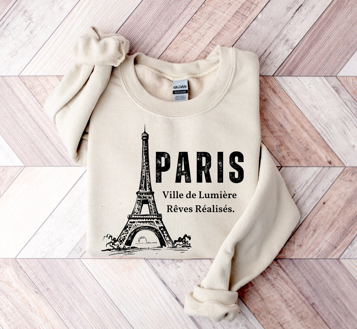 Paris Sweatshirt, Eiffel Tower Crewneck France Pullover, Unisex Sizing Plus Size