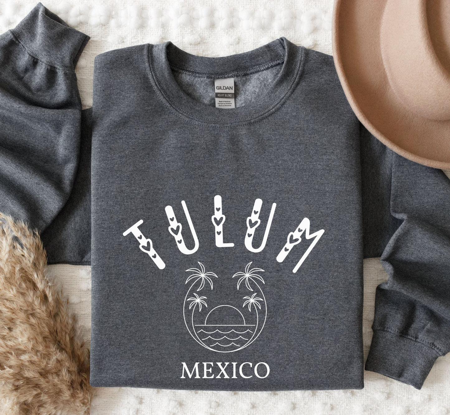 Tulum Sweatshirt, Bachelorette Mexico Crewneck, Retro Beach Pullover, Unisex Sizing Oversized Travel Sweater
