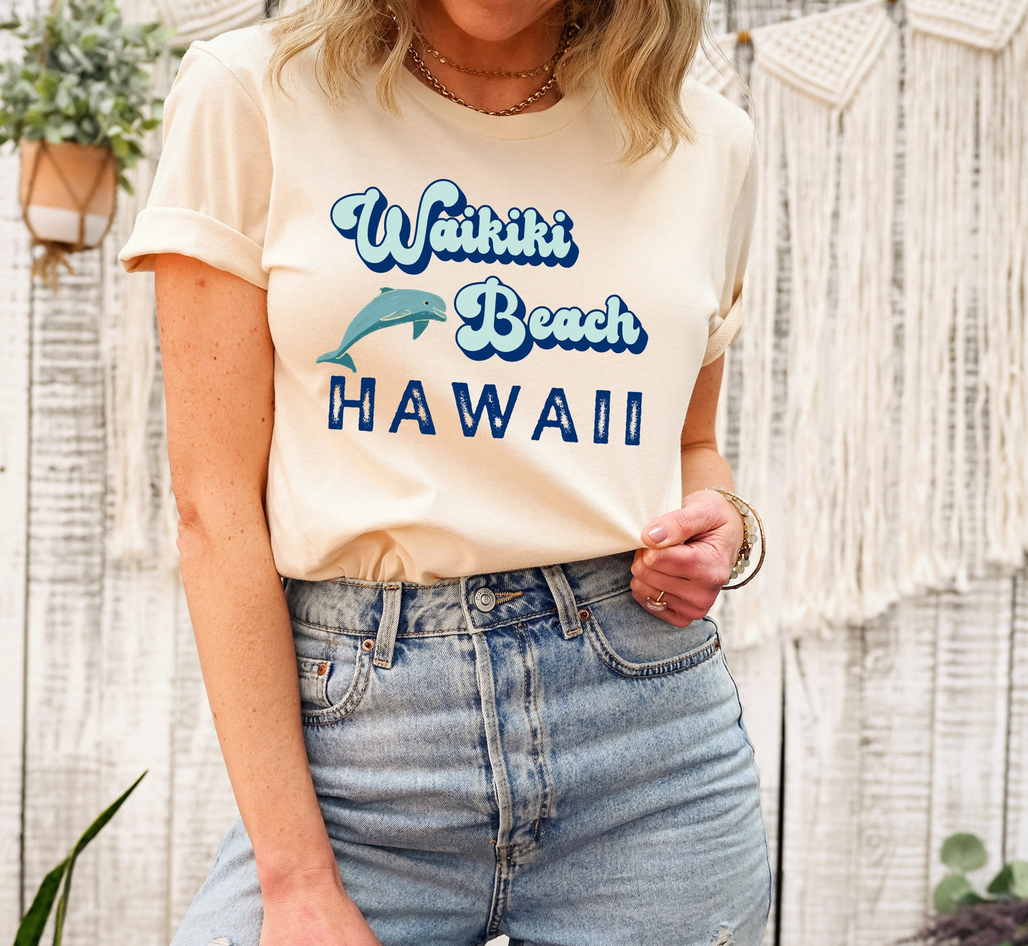 Waikiki Waves Hawaiian Shirt Tropical TShirt, Dolphin Summer Trends