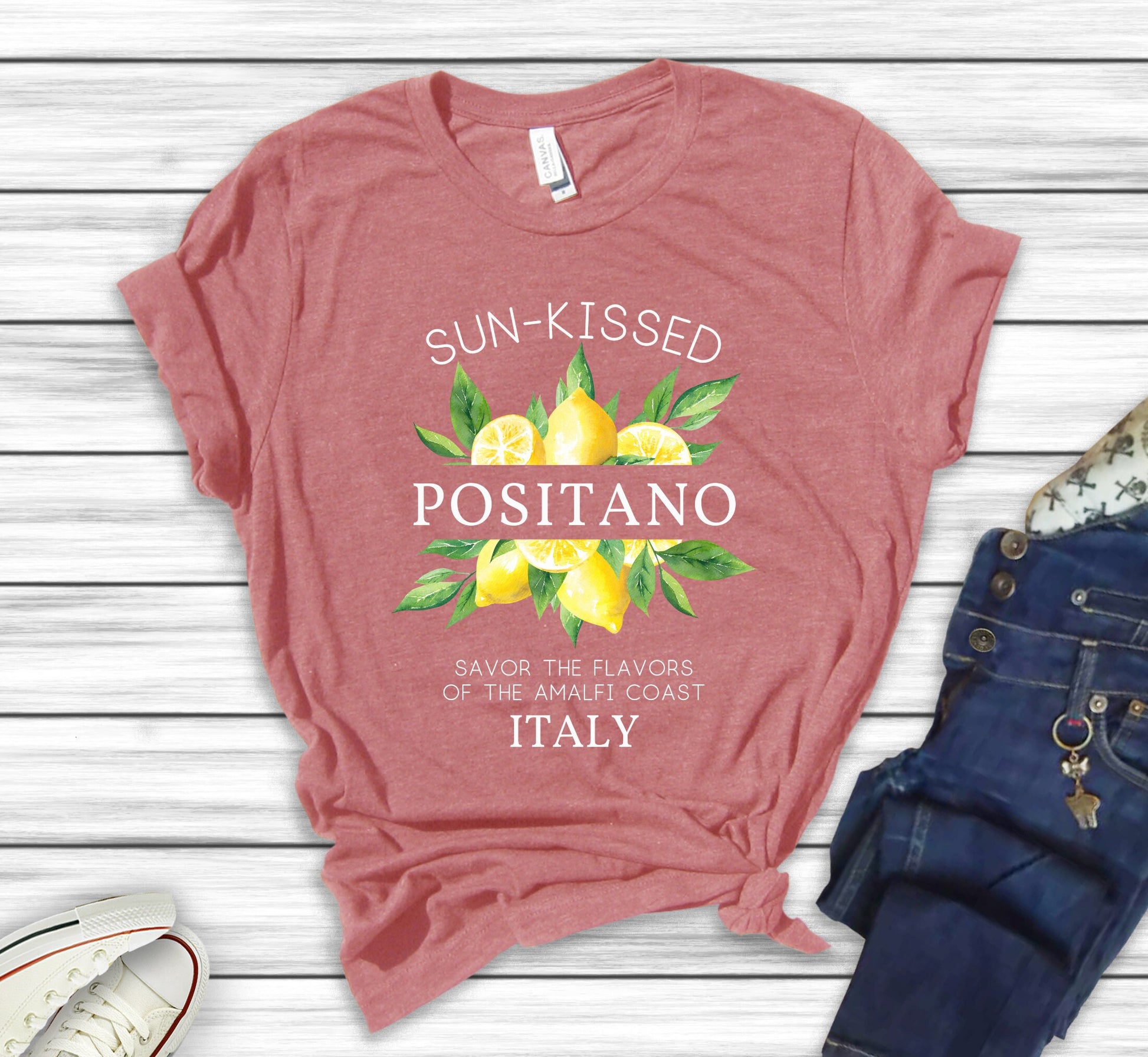 Lemon Positano T-Shirt: Amalfi Coast Italy Cotton Tee