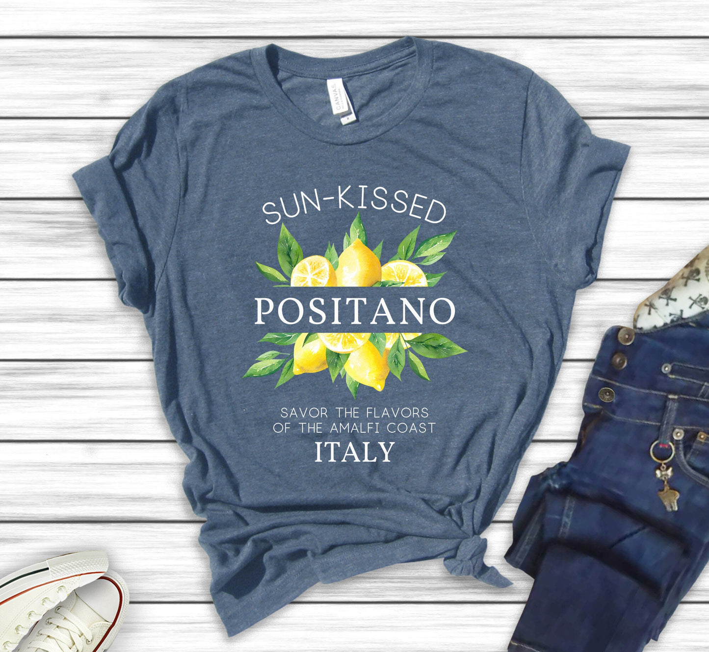 Lemon Positano T-Shirt: Amalfi Coast Italy Cotton Tee