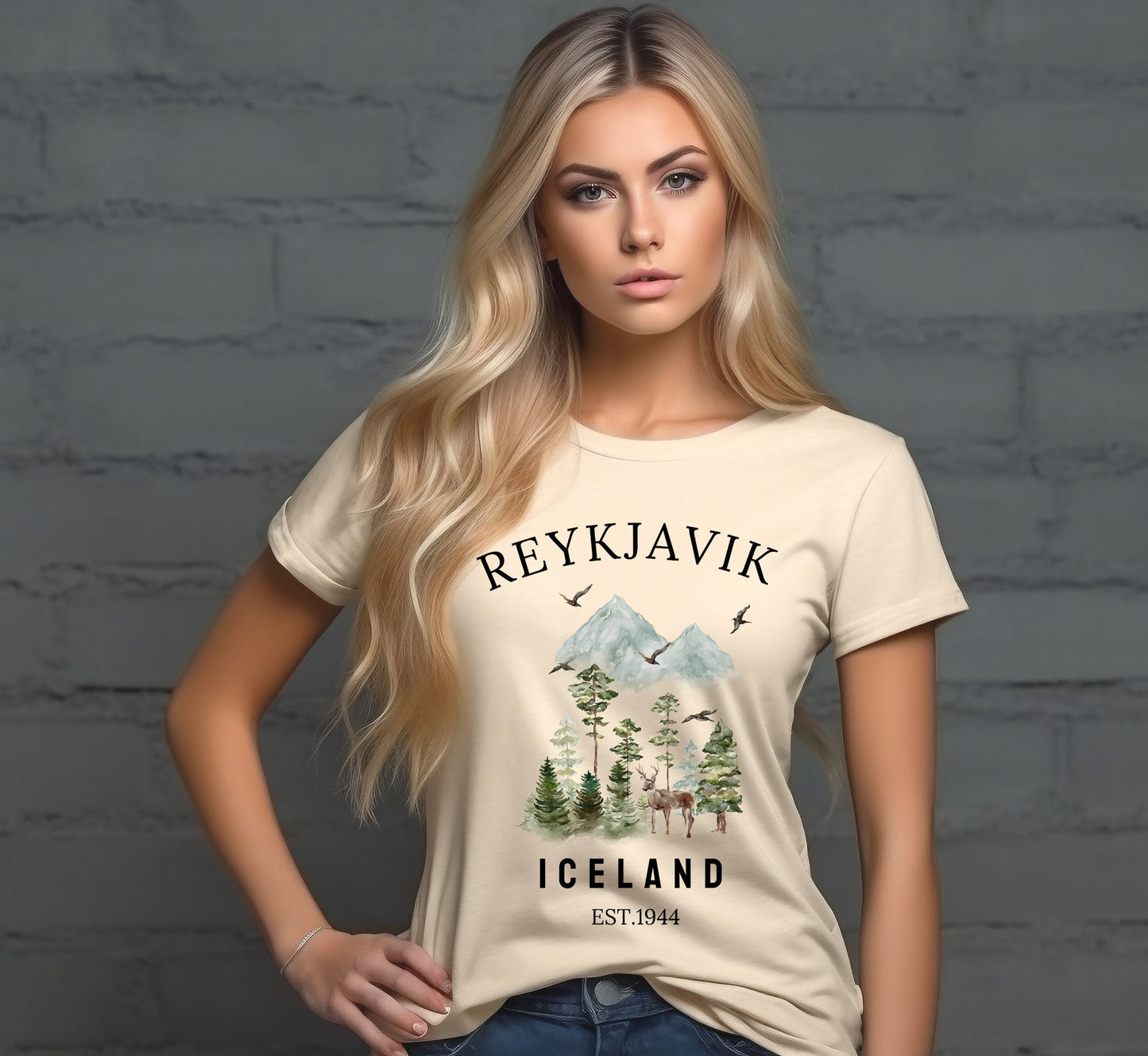 Iceland Sweatshirt: Reykjavik Scandinavian Design - Unisex Travel Shirt