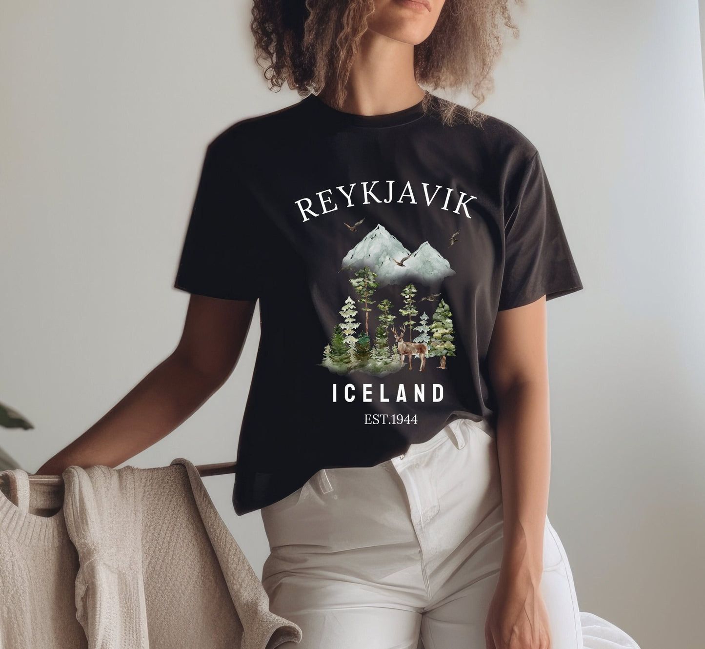 Iceland Sweatshirt: Reykjavik Scandinavian Design - Unisex Travel Shirt