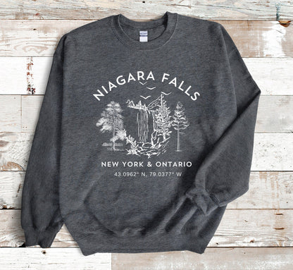 Niagara Falls Sweatshirt New York Ontario Sweater Canada Souvenir Pullover, Cozy Travel Gift