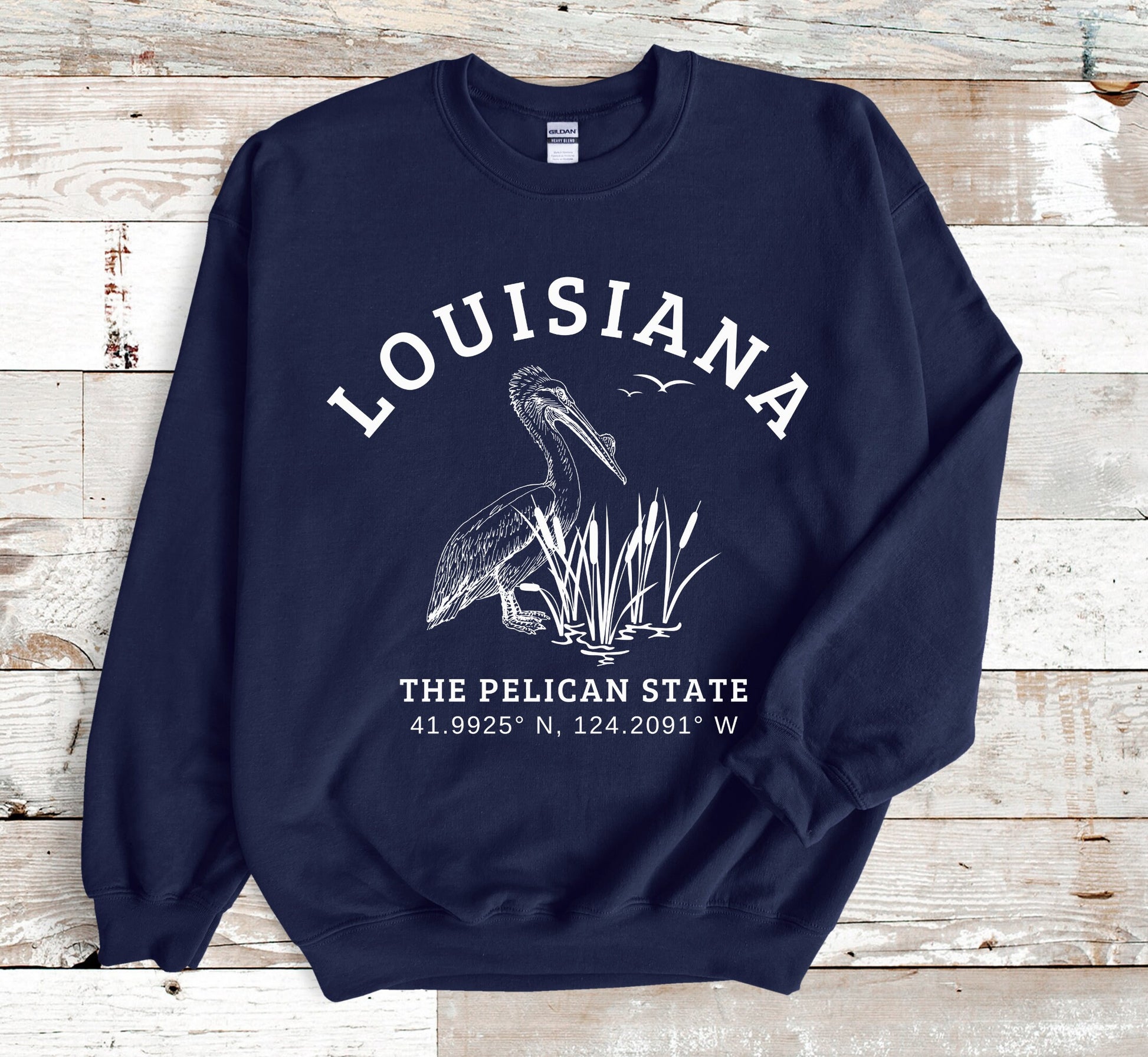 Louisiana Sweatshirt New Orleans Crewneck Pelican State Pullover Unisex Plus Size