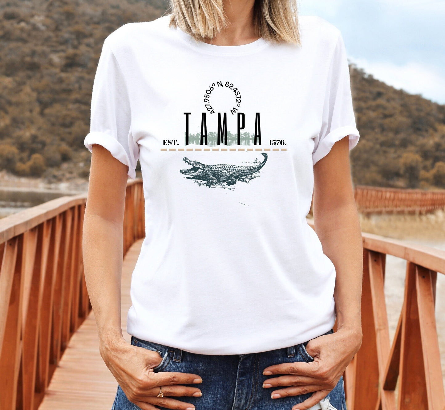 Tampa Alligator Graphic Tee: Florida Travel Shirt
