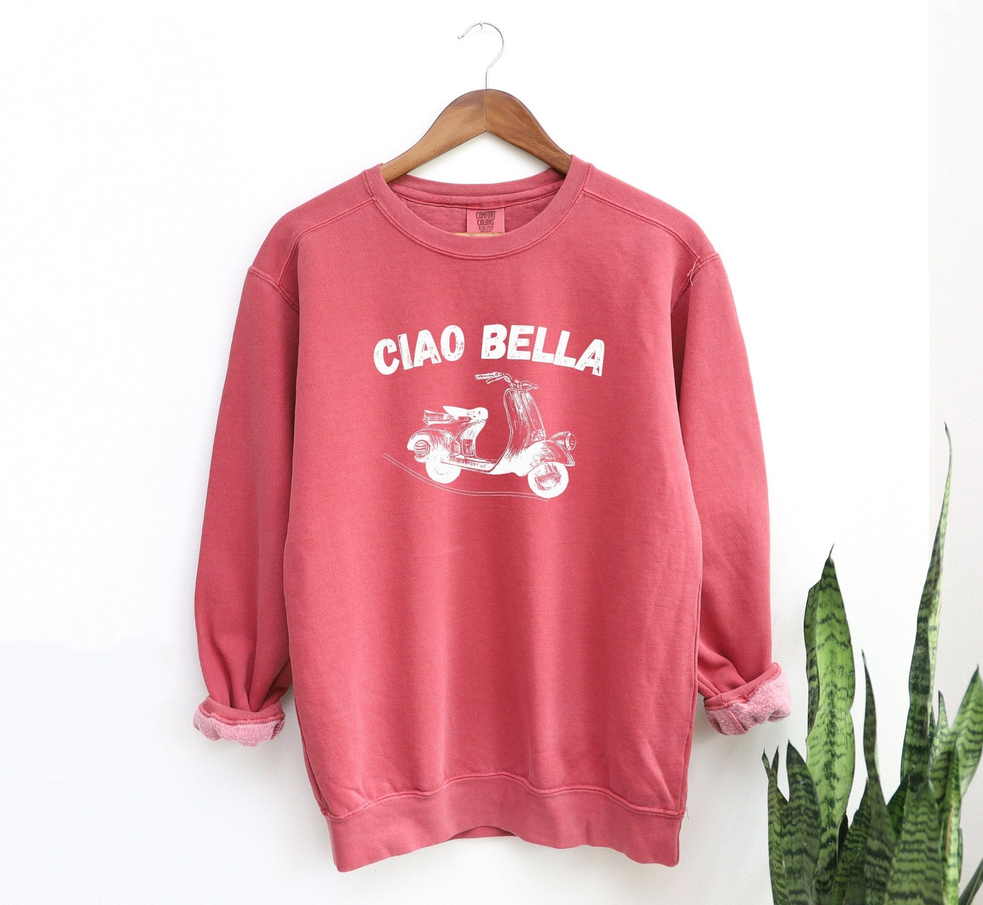 Ciao Bella Vespa Sweatshirt: Italian Retro Comfort Colors® Long Sleeve