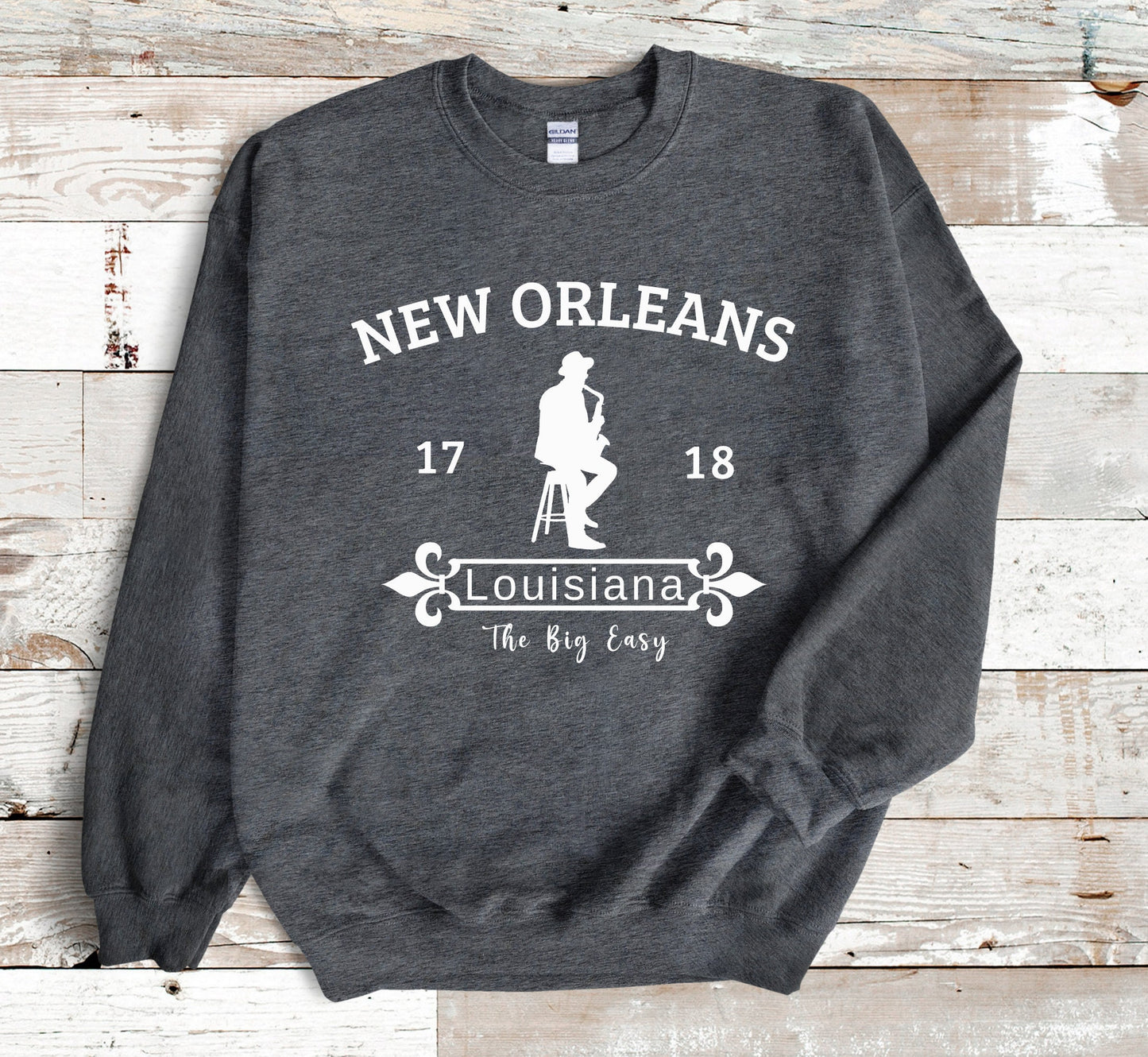 Louisiana Sweatshirt New Orleans Crewneck Pelican State Pullover Unisex Plus Size