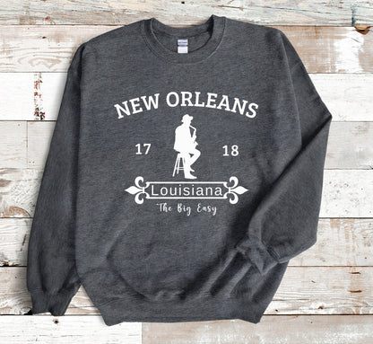 Louisiana Sweatshirt New Orleans Crewneck Pelican State Pullover Unisex Plus Size